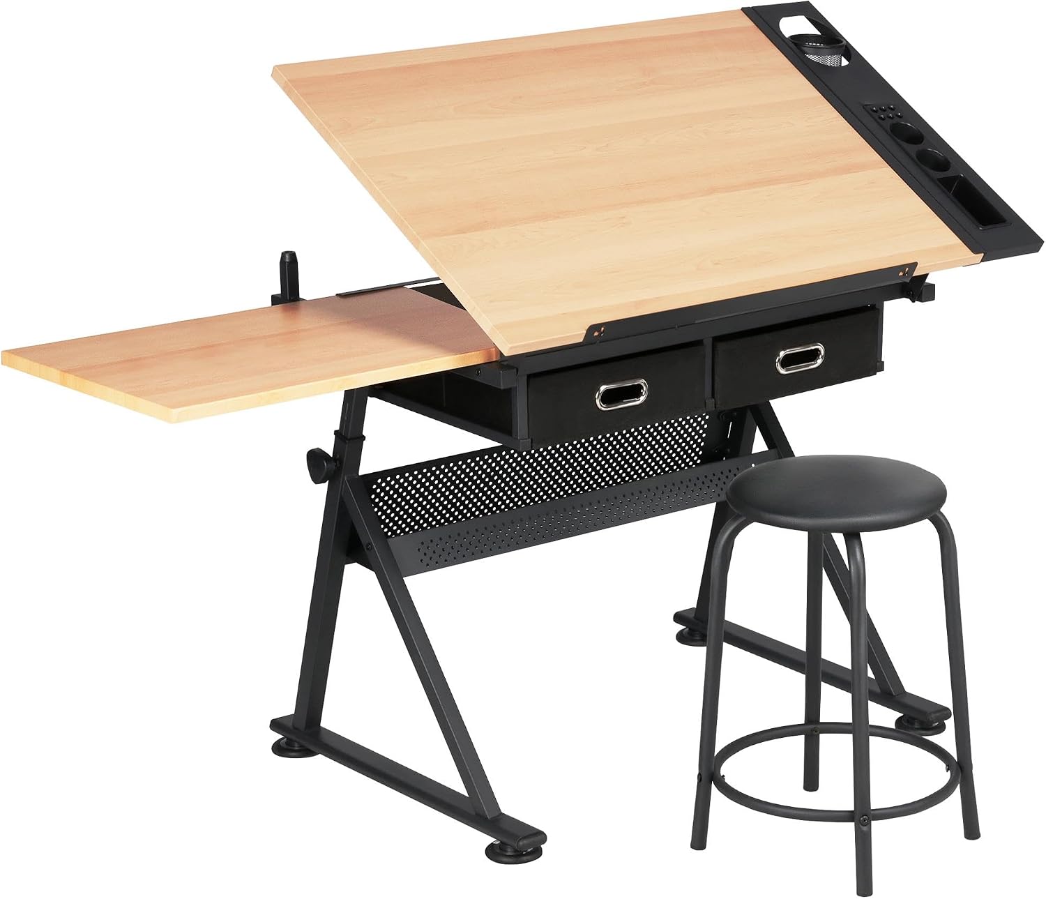 Office Furniture - Verstellbarer Zeichentisch mit passendem Hocker, neigbare