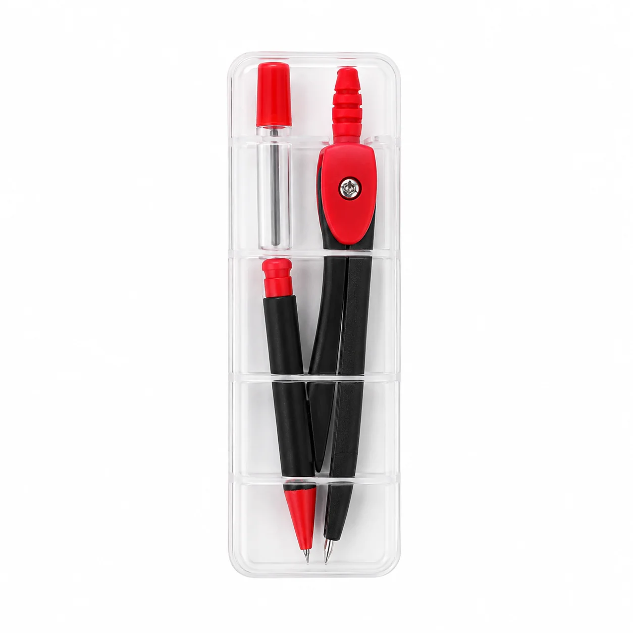Math Geometry Set With Compass - Edelstahl-Kompass-Set, Geometrie-Zeichenset für Schüler, Professionelles Mathematik-Werkzeug