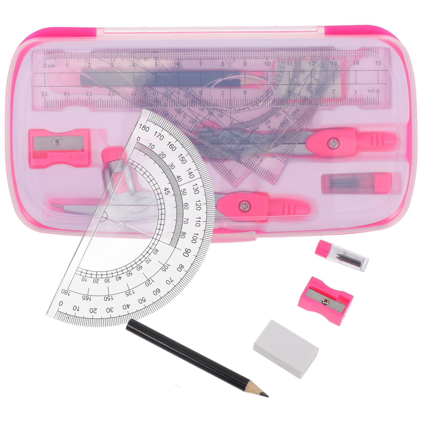 Math Geometry Set With Compass - 1 Set leichtes, tragbares Kompass-Set mit