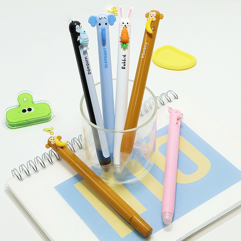 Retractable Eraser Pen Click - Neuartige Tiermotiv-Stifte mit Radierfunktion - Niedliche