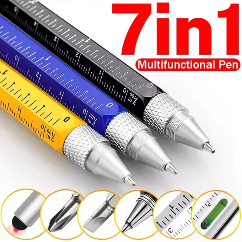 Writing Tools - 7-in-1 Multifunktionsstift Touchscreen-Stylus Kapazitiver Stift mit