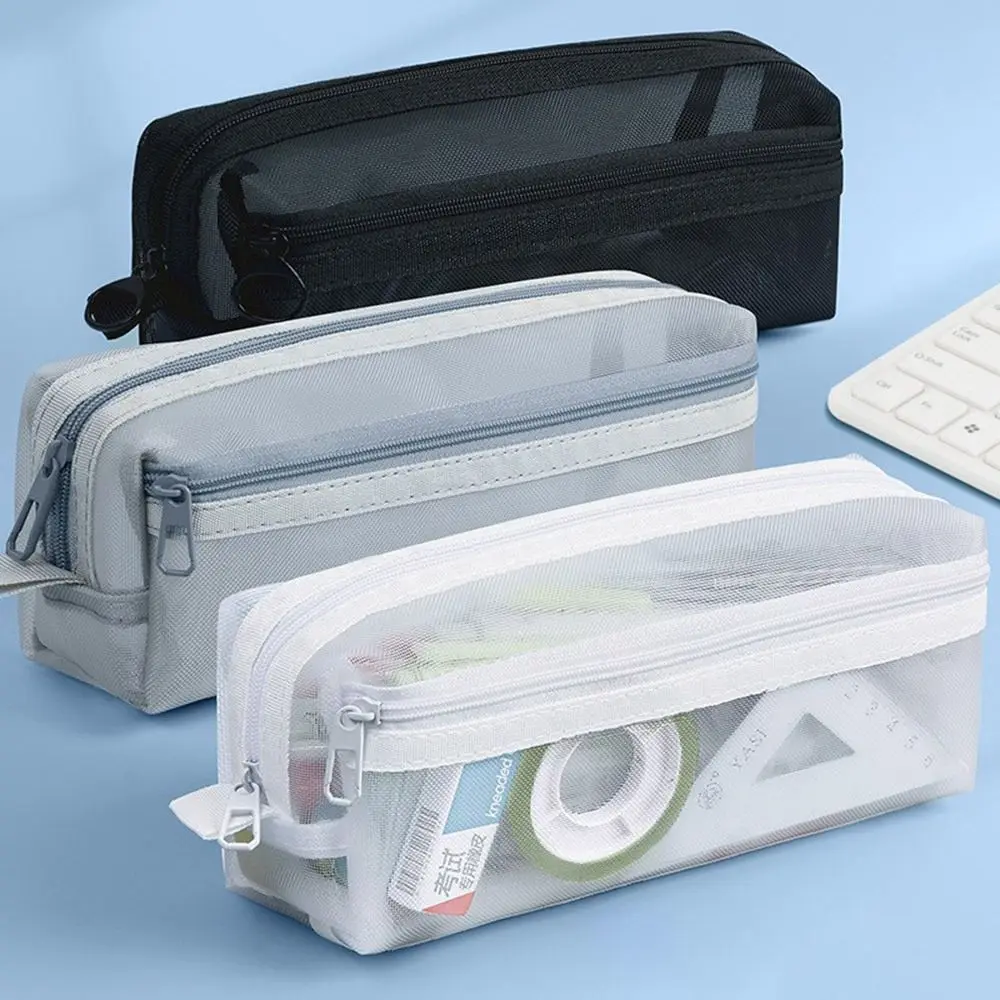 Großer Doppelschichtiger Netz- – Clear Mesh Pencil Pouch For Exam Bewertung und Preis