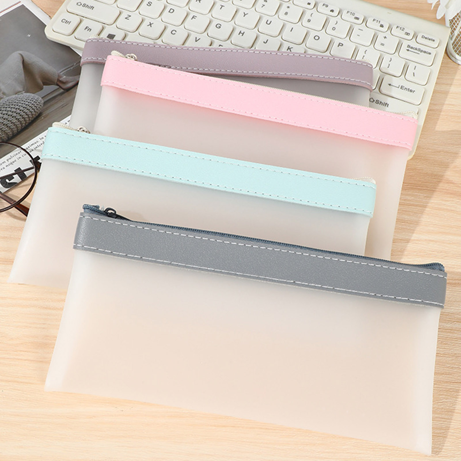 Transparente gefrostete Feder  – Aesthetic Large Pencil Case Pouch Bewertung und Preis