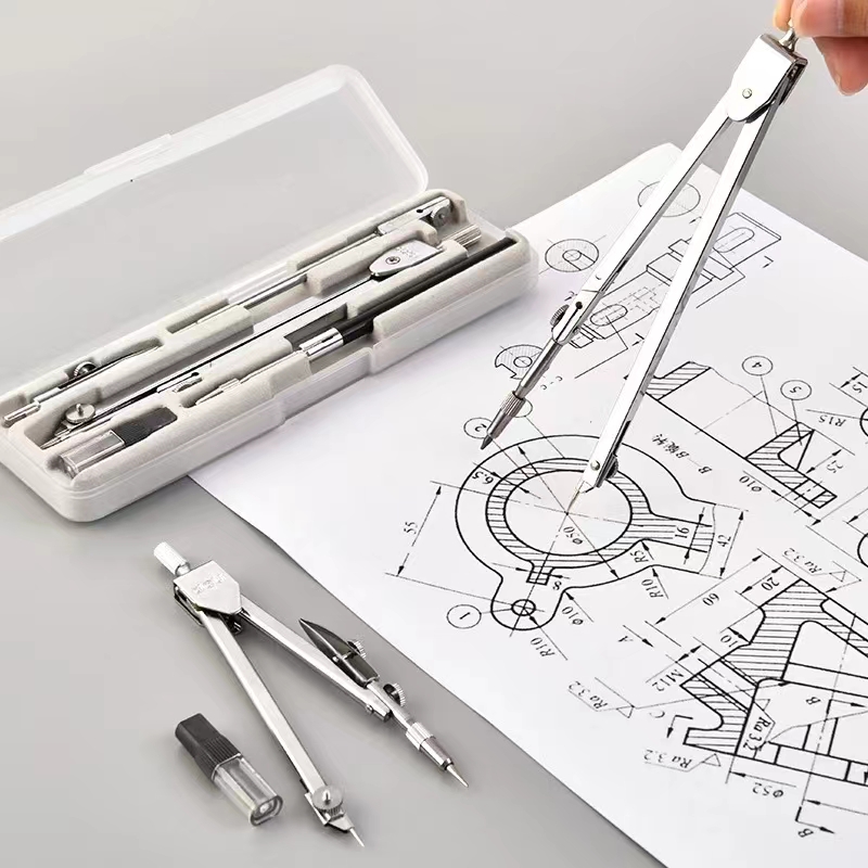 Zeichenset aus Edelstahl, lang – Math Geometry Set With Compass Bewertung und Preis