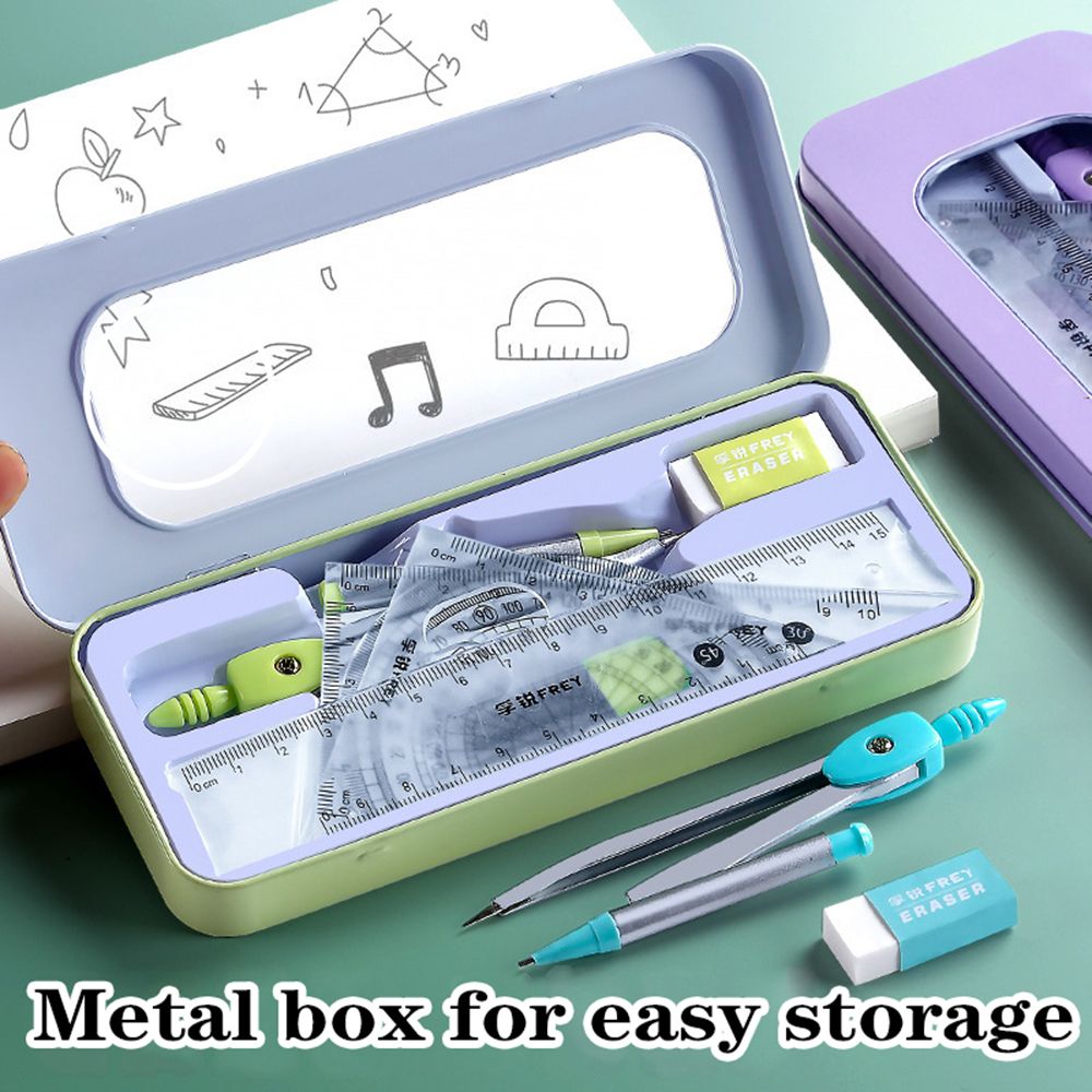 7 Teile/satz Lineal Kompass Bl – Math Geometry Set With Compass Bewertung und Preis